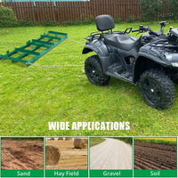 Garvee Drag Harrow Driveway Grader 8 FT, Driveway Drag for Gravel with 6 FT Heavy Duty Chain, Tow Behind Lawn Rake for ATV, UTV, Tractor, Mower, Power Rake for Gravel, Sand, Soil, Hay