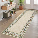 Garvee Washable 2x6 Runner Rug Non Slip Floral Hallway Kitchen Runner Low Pile Vintage Floor Carpet Beige - Beige