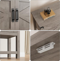 Garvee Farmhouse Console Table with 2-Door, Wood Coffee Bar Cabinet Sofa Table, Entryway Table with 2 Storage Cabinets, Farmhouse Buffet Sideboard for Kitchen, Living Room, Hallway, 32 Inch, Grey
