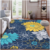 Garvee Area Rug 3x5 Washable Rugs for Living Room Non-Slip Bedroom Rug Non-Shedding Soft Low Pile Carpet for Dorm Nursery Office, Blue - Blue