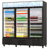 Garvee 54.3 Cu.Ft Commercial Beverage Refrigerator 3 Glass Door Merchandiser Cooler for Supermarkets and Restaurants, Frost-Free, Adjustable Shelves, LED Light - Black