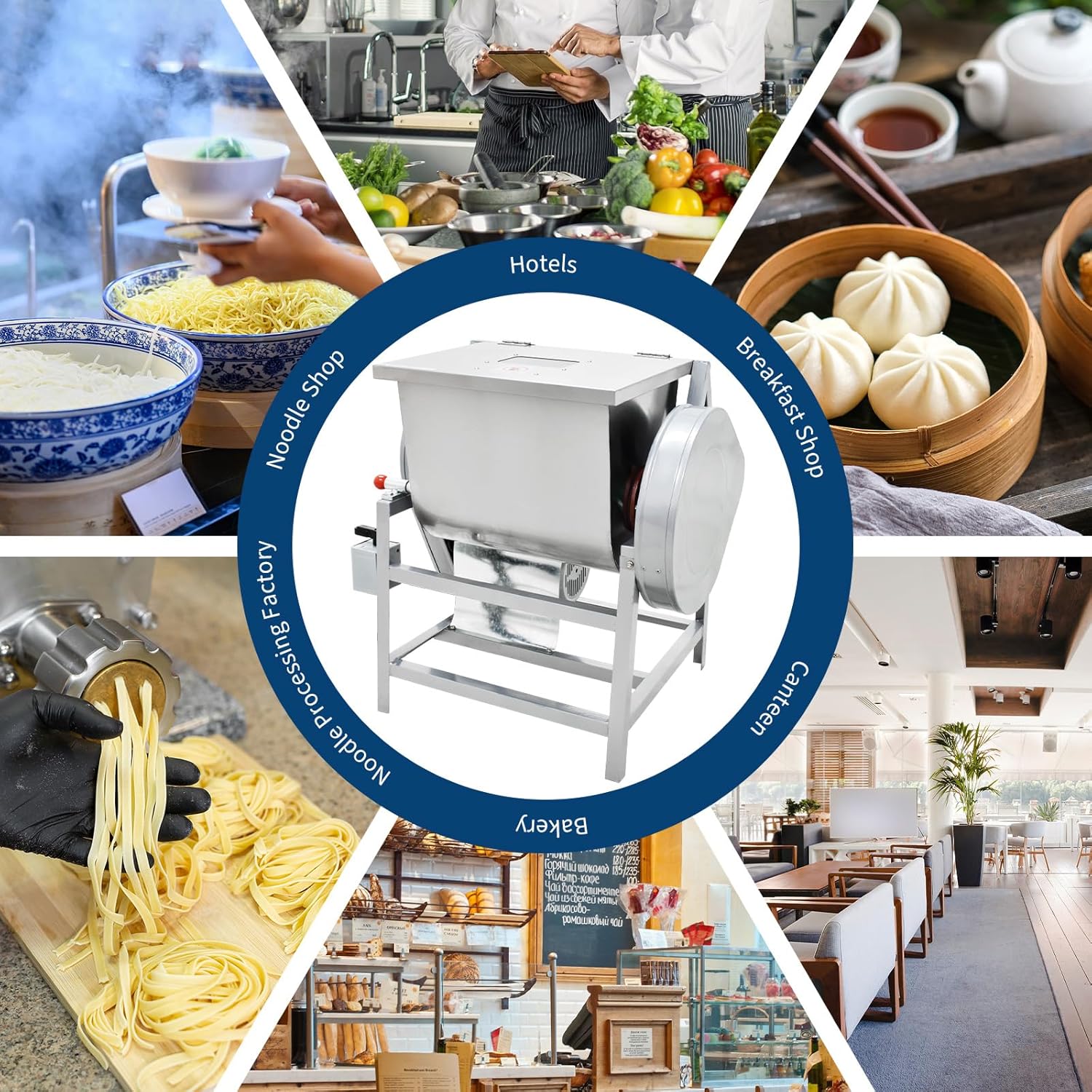 GARVEE 50 QT Commercial Dough Mixer, Professional Pizza Dough Mixer, 110V 2200W Electric Stand Mixer Dough Kneading Machine with 90 Degree Tilt for Bakeries Pizzerias, Silver