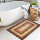 Garvee Bordered Red Multi 2x3 Area Rug Washable Rugs Modern Rug Red Small Rug Accent Geometric Distressed Rug Non-Slip Throw Area Rugs for Door Mat Bedroom Living Room Bath Laundry Room Rug Decor - Red Multi