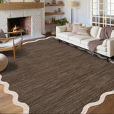 Garvee Laundry 8x10 Modern Simple Home Decor Area Rug Brown Thin Soft Easy to Clean Mat - Brown