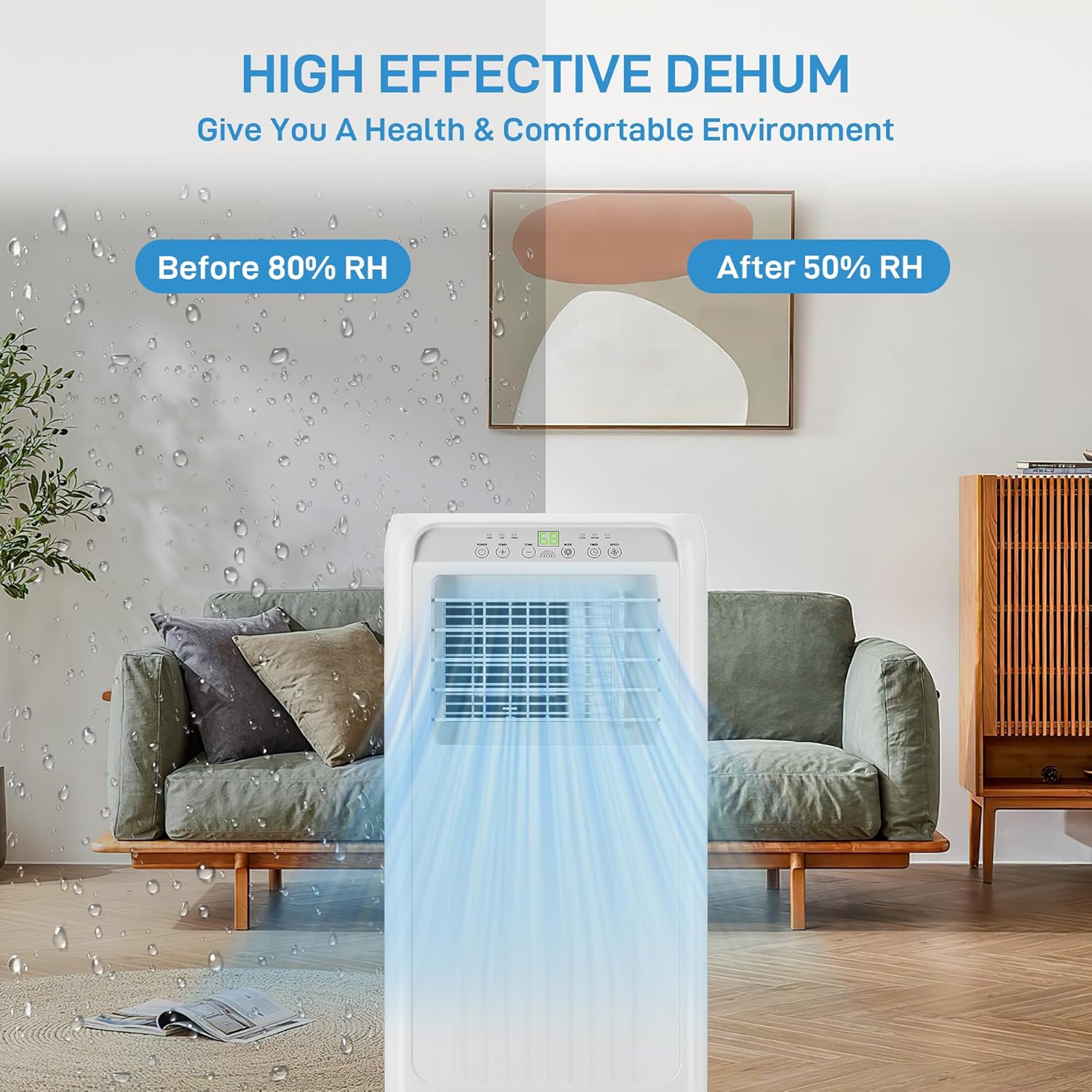 Garvee Portable Air Conditioner, 10,000 BTUs Portable AC Unit Modes with Fan & Dehumidifier, Fast Cooling for Rooms Up to 450 Sq. Ft, Quiet 51dB, Easy Setup Installation Kits for Home