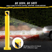 42" Steel Safety Bollard Post, 4.5" Dia, Parking&Traffic Barrier