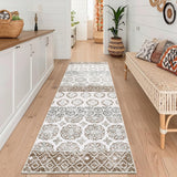 Garvee Soft High-Density Washed Back Carpet With Plain Brocade Pattern For Living Room Or Bedroom, Foldable, Polyester Velvet, Elegant Neutral Color - Beige