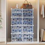 Garvee Detachable Shoe Storage 8 Tier 32 Pairs Expandable Shoe Rack Organizer with Door for Entryway Hallway Bedroom Blue - Blue