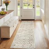 Garvee Room Decor Area Rug Vintage Soft Printed Carpet Non Slip Washable 2x6ft Beige - Beige