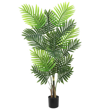 Garvee Artificial Palm Tree, Artificial Areca Palm Plant Fake Faux with 15 Trunks Paradise Palm Floor House Indoor Outdoor Home Office Decoration (1, 4ft- 1Pack)