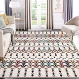 Garvee Rug 4x6 Vintage Boho Geometric Faux Wool Soft Plush Non-Slip Low Pile Foldable Thin for Living Room Bedroom - Tan & Ivory