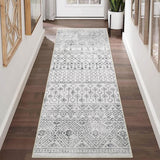 Garvee Runner Rug, 2x6 Machine Washable Area Rug Transitional Grey Indoor Carpet for Living Room Bedroom Dining Room Kitchen Rug Playroom Office - Gray