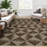Garvee Modern Rugs for Living Room 9x12 Brown - Machine Washable, Stain-Resistant, Non-Slip Area Rug for Bedroom, Dining Room, Office - Brown