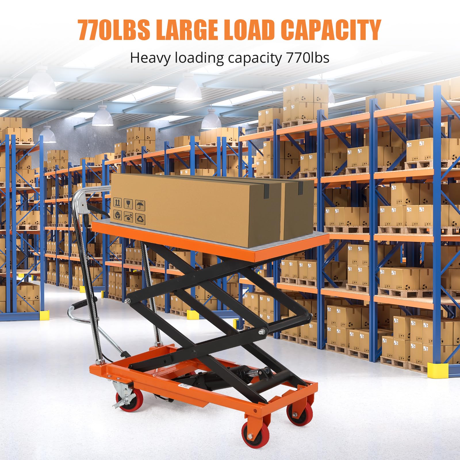 GARVEE hydraulic lift table 770 lb capacity for warehouse material handling