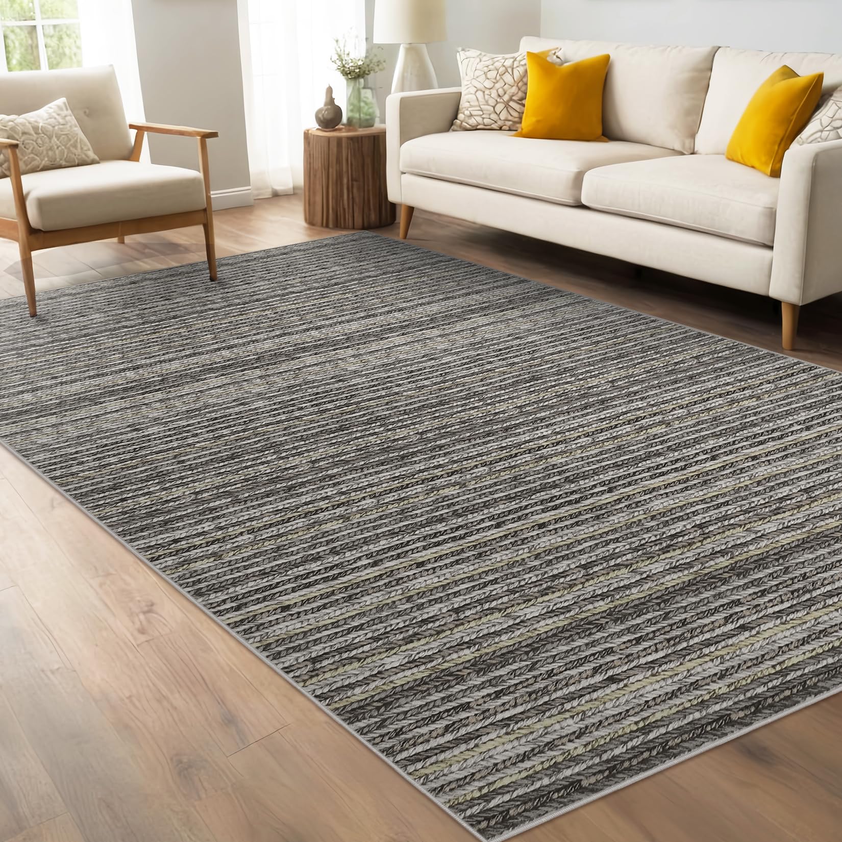 GARVEE Striped Washable Rugs - Soft, Non-Slip, and Stylish for Every Room