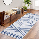 Garvee Runner Rug 2x6 Moroccan Washable Kitchen Runner Rugs Modern Farmhouse Easy-Cleaning Hallway Rug with Rubber Backing Non Shedding Carpet for Laundry Room, Blue - Blue
