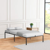Garvee King Bed Frame Heavy Duty Steel Slat Mattress Foundation No Box Spring Needed Easy to Assemble Noise Free - Black - 14 Inch