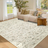 Garvee Washable Rug 5x7 Area Rugs Vintage Non Slip Soft Beige for Living Room Bedroom Dining Room Nursery - Beige