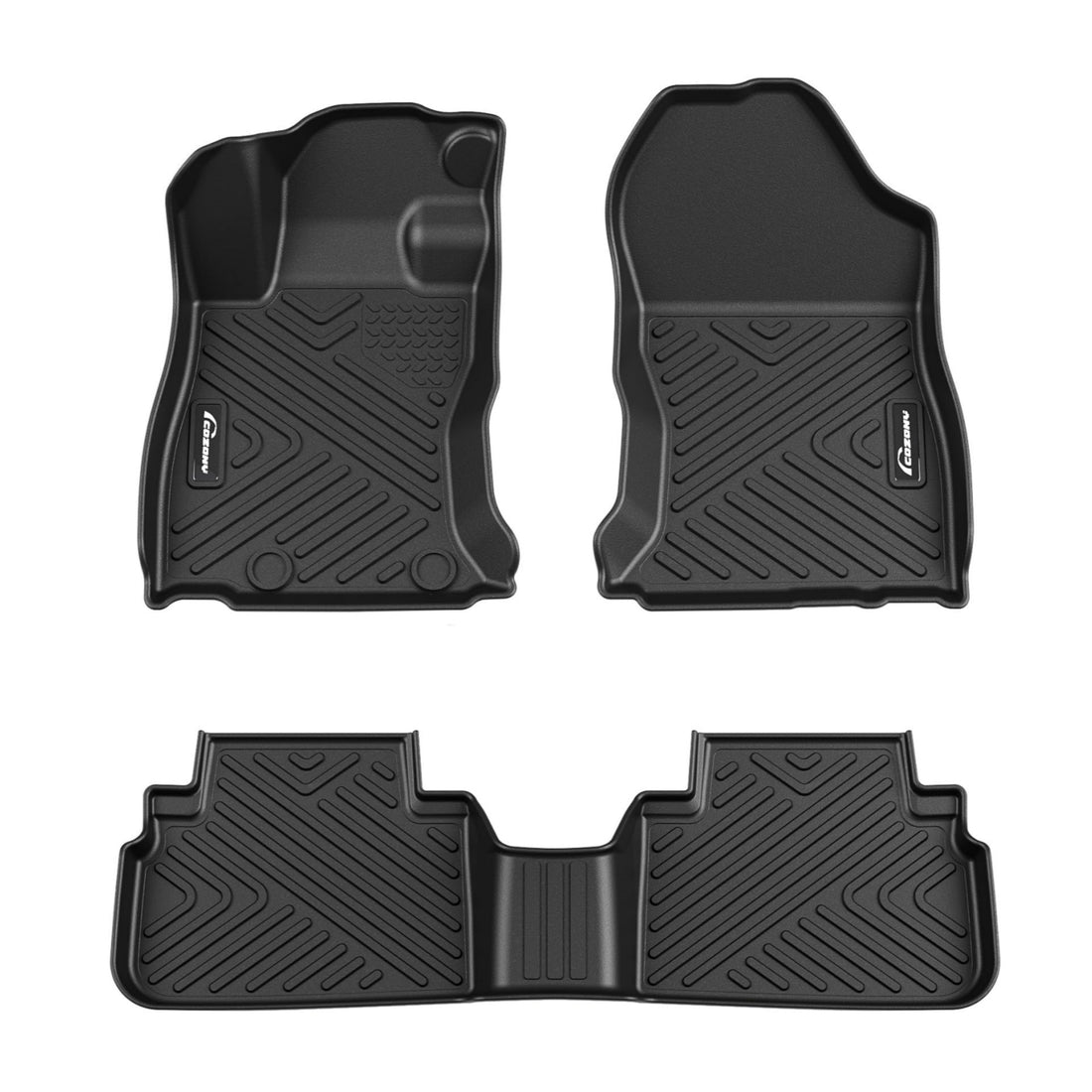 Garvee Floor Mats for Subaru Forester 2019-2024, TPE All Weather Accessories, Custom Fit Front & 2nd Row, Black