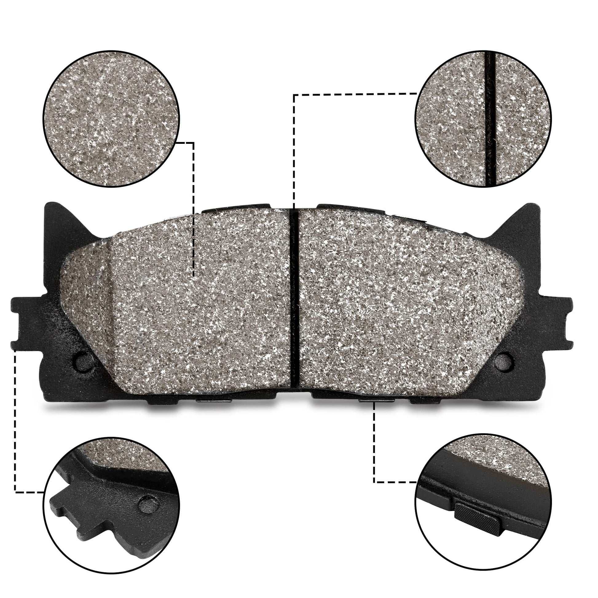 Rear Brake Pads 4Pcs Premium Ceramic Replacement Brake Pad Set