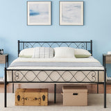 Garvee Queen Metal Bed Frame with Heart Design, Sturdy Platform, Noise-Reducing Foam, Under-Bed Storage, Easy Assembly, Black - Black