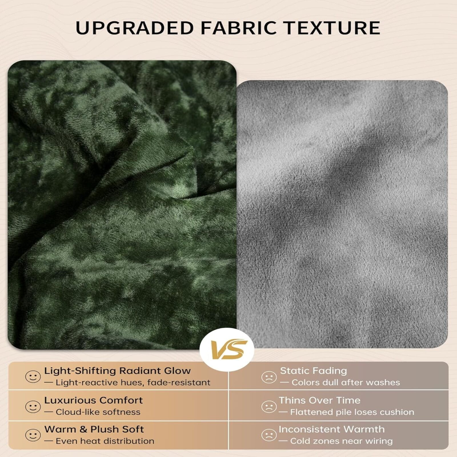 Garvee Heated Blanket King Size with Dual Control, Velvet Soft Fast Heating Blankets King, 4 Heat Settings & 10H Auto Off, Machine Washable, ETL Certified Electric Blanket, 90"x100" Green