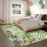 Garvee Modern Botanical DesignTropical - Palm Leaf Area Rug , Non Slip, Soft, Washable for Living Room, Bedroom, Office, Non Shedding