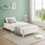 Garvee 6 Inch Metal Bed Frame Heavy Duty Platform Sturdy Steel Slat Twin Platform Noise Free No Box Spring Needed with Huge Storage Space ，Create A Comfortable Sleeping Environment - White|6 Inch Hight