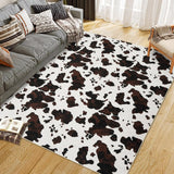 Garvee Wild Animal Milk Cow Print Washable Decorative Rug Non Slip Rubber Backing Western Room Decor 8x10ft Black and Brown Mix - Black & Brown  Mix