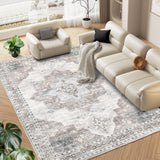 Garvee Brown 10x13 Area Rug Washable Rugs for Living Room Modern Geometric Area Rug for Bedroom Contemporary Curve Striped Office Area Rug Low Pile Neutral Soft Nursery Rug Farmhouse Floor Cover - Brown