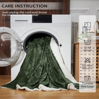 Garvee Heated Blanket Queen Size with Dual Control, Velvet Soft Fast Heating Blankets Queen, 4 Heat Settings & 10H Auto Off, Machine Washable, ETL Certified Electric Blanket, 84"x90" Green