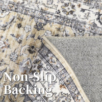 Garvee Camel Large Area Rug 10x13 Vintage Washable Area Rugs for Living Room Oriental Distressed Accent Rug Non-Slip Backing Soft Carpet Low Pile Non-Shedding Foldable Rug for Bedroom Office