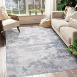 Garvee 9x12 Area Rug Large Modern Abstract Machine Washable Area Rug for Living Room Contemporary Non-Slip Stain Resistant Accent Rug Carpet for Dining Room Office Bedroom Decoration, Grey/Brown - Gray Taupe