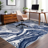 Garvee Large Area Rug 10x13 Washable Rugs Modern Abstract Distressed Throw Carpet For Living Room Stain Resistant Throw Carpet With Non-Slip Backing Low Pile Floor Cover For Nursery Apartment,Blue - Blue