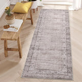 Garvee Vintage Border Runner Rug 2x6 Non Slip Kitchen Mat Taupe Low Pile Stain Resistant - Taupe