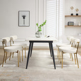 Garvee Mid-Century Dining Chairs Set of 2, Boucle Dining Room Chairs, Round Upholstered Chairs with Adjustable Legs - (White, Golden Leg) - White/Golden-boucle