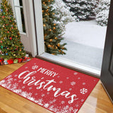 Garvee Christmas Doormat Holiday Door Mat Winter Christmas Snowflake Indoor/Outdoor Welcome Mat Floor Doormat for Home Decoration Christmas Rug Entryway Front Porch Decor, Red, 17x29 Inch - Merry Christmas