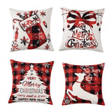 Garvee Christmas Pillow Covers 18x18 Pillow Cover Set of 4 Fall Decor Christmas Deer Truck Tree Printed Pillow Cover Winter Holiday Decor Pillow Cases Pillow Sham Blue - Blue:truck|deer|tree|letter