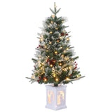 Garvee 3 FT Christmas Tree, Pre-Lit Christmas Tree with 78 LED Lights, Battery-Powered，Artificial Christmas Tree with Illuminated Base, Ideal Decor for Christmas Celebrations - Snowman-1 Pack