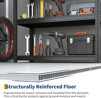 Garvee Durable Waterproof Resin Outdoor Storage Outdoor Storage with Floor – 4x6 FT, Window, Sloped Roof, Lockable Door, Easy Assembly – Perfect for Patio, Backyard, Lawn Mower, Bike & Tool Storage – Light Gray