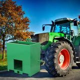GARVEE 800LBS 3-Point Ballast Box - Cat 1 Tractor w/2" Hitch, 5 ft³ Steel Loader Attachment (Sliding Door, Heavy-Duty, Green) - Green