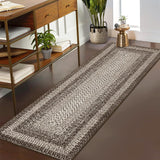 Garvee Bordered Camel 2x6 Runner Rugs for Hallways, Washable Braided Printed Area Rug with Non-Slip Backing, Low Pile Rugs Carpet Runners for Bedroom Entryway Kitchen - Camel