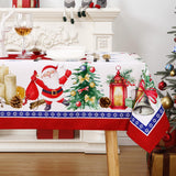 Garvee Christmas Tablecloth, Christmas Table Cloths Rectangle 60 x 84 Inch, Outdoor Square Dining Table Cover Santa Claus Xmas Tree Table Decorations Indoor for Kitchen Dining Room - Santa Claus