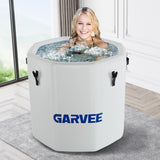 Garvee Ice Bath Tub for Athletes, 186-Gallon Inflatable Cold Plunge Tub with Insulated Lid Military-Grade PVC, Portable Cold Water Therapy Ice Pod for Home Gym Recovery, White - White