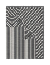 Garvee Large Washable Area Rug for Living Room Bedroom, Soft Pearl Velvet, Neutral Color, Modern Scalloped Design - Gray