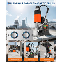 Garvee Mag Drill Press 1850W 2" Boring Diameter Portable Magnetic Drill 810 RPM Variable Speed Reversible with Drill Bits Set