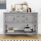 Garvee Buffet Storage Cabinet Antique Gray Solid Wood+MDF One Size
