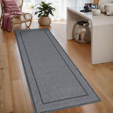 Garvee Indoor Area Rug Weather Resistant Easy to Clean Non Slip Stain Resistant Floor Mat for Dining Room Bedroom Grey 2x6Ft - Gray