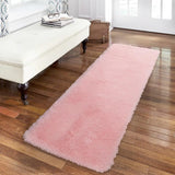 Garvee Fluffy & Sheepskin Light Pink 2x6 Runner Fuzzy Plush Rug, Non-Slip Shaggy for Hallway Kitchen Living Room Bedroom  - Light Pink