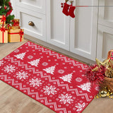 Garvee Christmas Door Mat 2x3 Area Rug Small Rugs Non-Slip Washable Door Entrance Distressed Mat Front Door Throw Floor Carpet for Bedroom,Red Kitchen Bathroom Office - Red